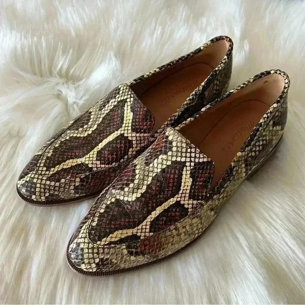 Madewell Frances Snakeskin Loafers Leather Shoes 6.5